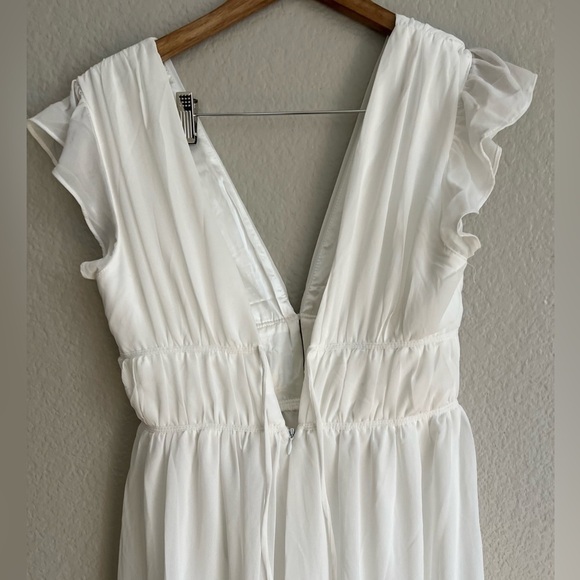 Our Love Song White Ruffled Wide-Leg Jumpsuit - Picture 5 of 9